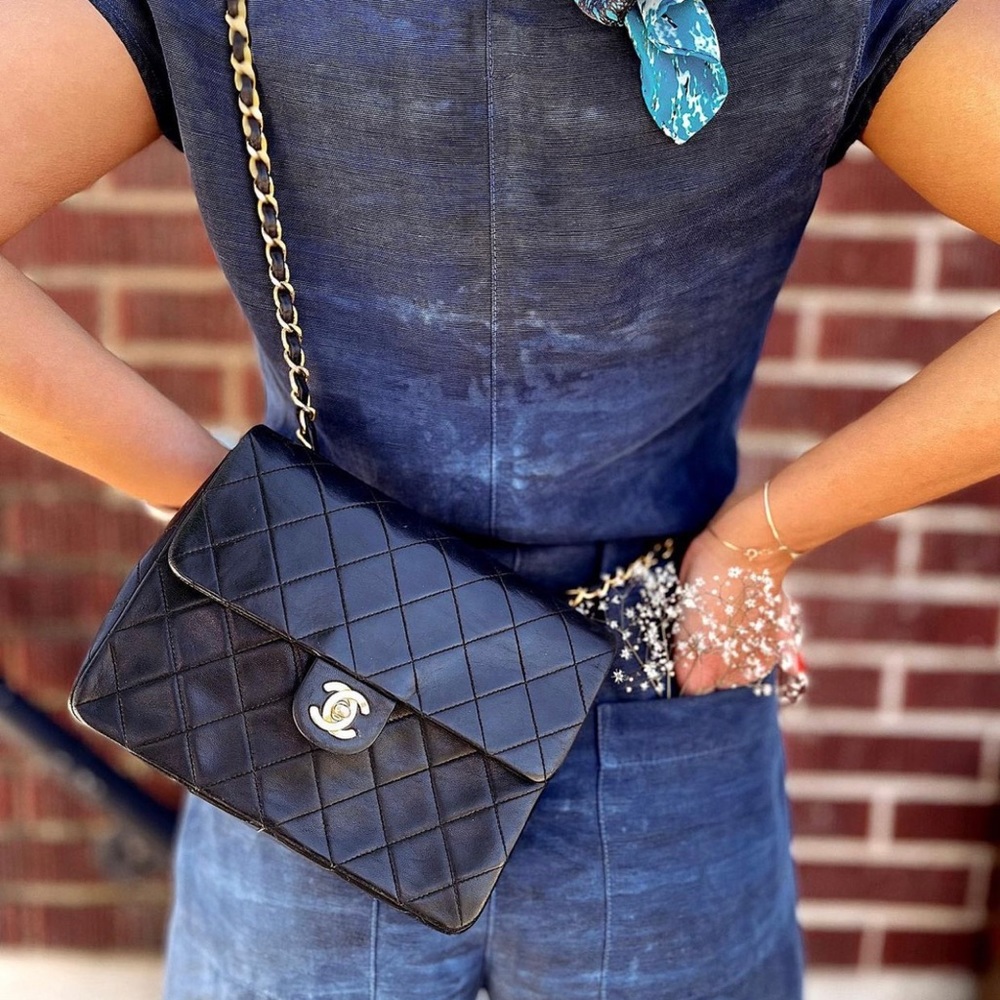 Vintage Chanel Single Flap Quilted Lambskin Mini